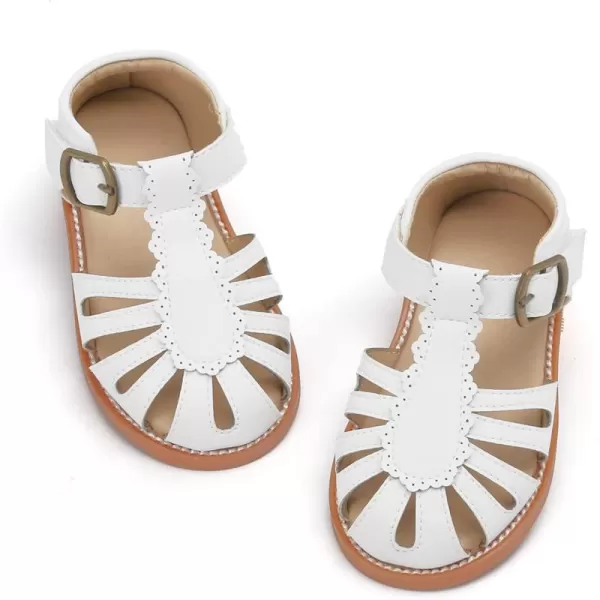 Felix &amp; Flora Toddler Girls Sandals Soft Rubber Princess Flat Shoes Summer Flower Girl Shoes
