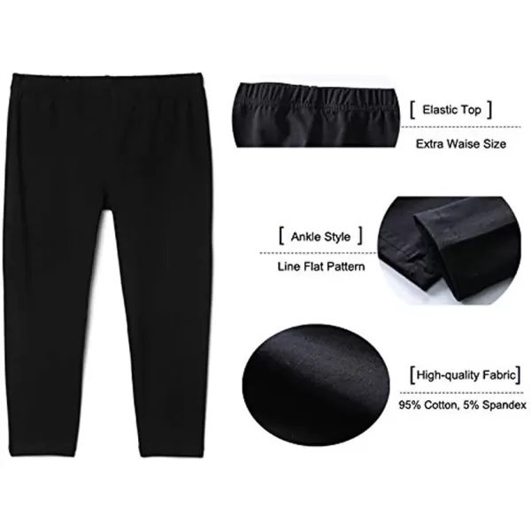 imageFelix ampamp Flora Girls Leggings Toddler Kids Summer Pants School Dance3pack BlackWhitePink