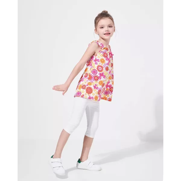 imageFelix ampamp Flora ToddlerLittle Girls Flat Capri Leggings Pants2pack White