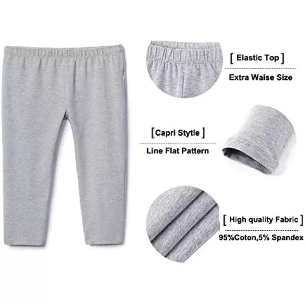 imageFelix ampamp Flora ToddlerLittle Girls Flat Capri Leggings Pants3pack Black White Grey