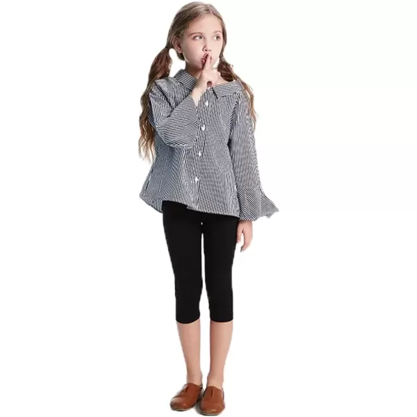 imageFelix ampamp Flora ToddlerLittle Girls Flat Capri Leggings Pants3pack Black White Grey
