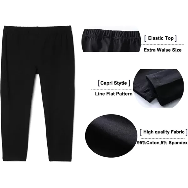 imageFelix ampamp Flora ToddlerLittle Girls Flat Capri Leggings Pants3pack Black White Pink