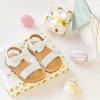 imageFelix ampamp Flora Toddler Girl Sandals  Flower Girl Dress Shoes Open Toe Little Kid Summer FlatsBc216glitter White