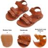 imageFelix ampamp Flora Toddler Girl Sandals  Flower Girl Dress Shoes Open Toe Little Kid Summer FlatsBc285brown
