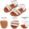 imageFelix ampamp Flora Toddler Girl Sandals  Flower Girl Dress Shoes Open Toe Little Kid Summer FlatsBc285white