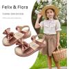 imageFelix ampamp Flora Toddler Girl Sandals  Flower Girl Dress Shoes Open Toe Little Kid Summer FlatsBc291brown