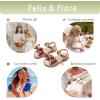 imageFelix ampamp Flora Toddler Girl Sandals  Flower Girl Dress Shoes Open Toe Little Kid Summer FlatsBc291brown