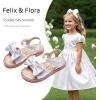 imageFelix ampamp Flora Toddler Girl Sandals  Flower Girl Dress Shoes Open Toe Little Kid Summer FlatsBc291grey