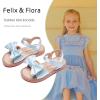 imageFelix ampamp Flora Toddler Girl Sandals  Flower Girl Dress Shoes Open Toe Little Kid Summer FlatsBc291light Blue
