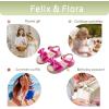 imageFelix ampamp Flora Toddler Girl Sandals  Flower Girl Dress Shoes Open Toe Little Kid Summer FlatsBc291magenta