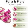 imageFelix ampamp Flora Toddler Girl Sandals  Flower Girl Dress Shoes Open Toe Little Kid Summer FlatsBc291magenta