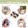 imageFelix ampamp Flora Toddler Girl Sandals  Flower Girl Dress Shoes Open Toe Little Kid Summer FlatsBc300black
