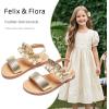 imageFelix ampamp Flora Toddler Girl Sandals  Flower Girl Dress Shoes Open Toe Little Kid Summer FlatsBc300bright Gold