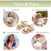 imageFelix ampamp Flora Toddler Girl Sandals  Flower Girl Dress Shoes Open Toe Little Kid Summer FlatsBc300bright Gold