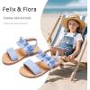 imageFelix ampamp Flora Toddler Girl Sandals  Flower Girl Dress Shoes Open Toe Little Kid Summer FlatsBc300fl Blue