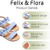 imageFelix ampamp Flora Toddler Girl Sandals  Flower Girl Dress Shoes Open Toe Little Kid Summer FlatsBc300fl Blue