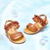 imageFelix ampamp Flora Toddler Girl Sandals  Flower Girl Dress Shoes Open Toe Little Kid Summer FlatsBc300fl Brown