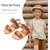 imageFelix ampamp Flora Toddler Girl Sandals  Flower Girl Dress Shoes Open Toe Little Kid Summer FlatsBc300fl Brown