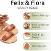 imageFelix ampamp Flora Toddler Girl Sandals  Flower Girl Dress Shoes Open Toe Little Kid Summer FlatsBc300fl Brown