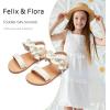 imageFelix ampamp Flora Toddler Girl Sandals  Flower Girl Dress Shoes Open Toe Little Kid Summer FlatsBc300fl Ivory White