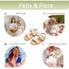 imageFelix ampamp Flora Toddler Girl Sandals  Flower Girl Dress Shoes Open Toe Little Kid Summer FlatsBc300fl Ivory White