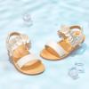 imageFelix ampamp Flora Toddler Girl Sandals  Flower Girl Dress Shoes Open Toe Little Kid Summer FlatsBc300fl Ivory White