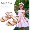 imageFelix ampamp Flora Toddler Girl Sandals  Flower Girl Dress Shoes Open Toe Little Kid Summer FlatsBc300fl Light Pink
