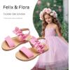 imageFelix ampamp Flora Toddler Girl Sandals  Flower Girl Dress Shoes Open Toe Little Kid Summer FlatsBc300fl Pink
