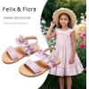 imageFelix ampamp Flora Toddler Girl Sandals  Flower Girl Dress Shoes Open Toe Little Kid Summer FlatsBc300fl Purple