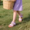 imageFelix ampamp Flora Toddler Girl Sandals  Flower Girl Dress Shoes Open Toe Little Kid Summer FlatsBc300fl Purple
