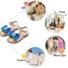 imageFelix ampamp Flora Toddler Girl Sandals  Flower Girl Dress Shoes Open Toe Little Kid Summer FlatsBc305blue