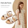 imageFelix ampamp Flora Toddler Girl Sandals  Flower Girl Dress Shoes Open Toe Little Kid Summer FlatsBc309beige