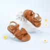 imageFelix ampamp Flora Toddler Girl Sandals  Flower Girl Dress Shoes Open Toe Little Kid Summer FlatsBc309brown