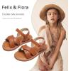 imageFelix ampamp Flora Toddler Girl Sandals  Flower Girl Dress Shoes Open Toe Little Kid Summer FlatsBc309brown