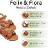 imageFelix ampamp Flora Toddler Girl Sandals  Flower Girl Dress Shoes Open Toe Little Kid Summer FlatsBc309brown
