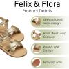 imageFelix ampamp Flora Toddler Girl Sandals  Flower Girl Dress Shoes Open Toe Little Kid Summer FlatsBc309gold