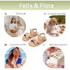 imageFelix ampamp Flora Toddler Girl Sandals  Flower Girl Dress Shoes Open Toe Little Kid Summer FlatsBc309nude