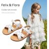 imageFelix ampamp Flora Toddler Girl Sandals  Flower Girl Dress Shoes Open Toe Little Kid Summer FlatsBc309white