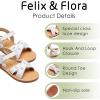 imageFelix ampamp Flora Toddler Girl Sandals  Flower Girl Dress Shoes Open Toe Little Kid Summer FlatsBc309white