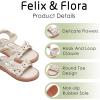 imageFelix ampamp Flora Toddler Girl Sandals  Flower Girl Dress Shoes Open Toe Little Kid Summer FlatsBc317beige
