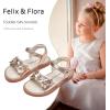 imageFelix ampamp Flora Toddler Girl Sandals  Flower Girl Dress Shoes Open Toe Little Kid Summer FlatsBc317champagne
