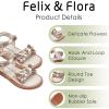 imageFelix ampamp Flora Toddler Girl Sandals  Flower Girl Dress Shoes Open Toe Little Kid Summer FlatsBc317champagne