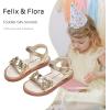 imageFelix ampamp Flora Toddler Girl Sandals  Flower Girl Dress Shoes Open Toe Little Kid Summer FlatsBc317gold