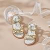 imageFelix ampamp Flora Toddler Girl Sandals  Flower Girl Dress Shoes Open Toe Little Kid Summer FlatsBc317gold