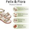 imageFelix ampamp Flora Toddler Girl Sandals  Flower Girl Dress Shoes Open Toe Little Kid Summer FlatsBc317gold