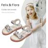 imageFelix ampamp Flora Toddler Girl Sandals  Flower Girl Dress Shoes Open Toe Little Kid Summer FlatsBc317silver