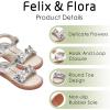 imageFelix ampamp Flora Toddler Girl Sandals  Flower Girl Dress Shoes Open Toe Little Kid Summer FlatsBc317silver