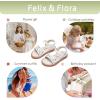 imageFelix ampamp Flora Toddler Girl Sandals  Flower Girl Dress Shoes Open Toe Little Kid Summer FlatsBc317white