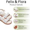 imageFelix ampamp Flora Toddler Girl Sandals  Flower Girl Dress Shoes Open Toe Little Kid Summer FlatsBc317white