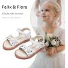 imageFelix ampamp Flora Toddler Girl Sandals  Flower Girl Dress Shoes Open Toe Little Kid Summer FlatsBc317white